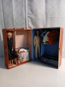(1) Vintage 1963 Barbie And Ken Dolls W/ Accessories And Doll Case