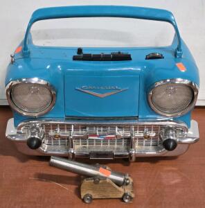 Vintage Radnix CR-1957 Chevy AM/FM Radio/Cassette Player & Mini Canon Figure