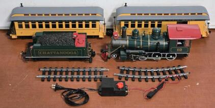 Large Scale Model Chattanooga Train Set & Transformer w/ Box of Tracks | Locomotive Size: 18"L x 5"W x 6"H