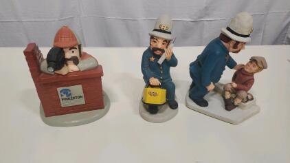 (3) Vintage Pinkerton Statues