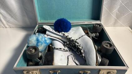Size 10 Roller Derby Roller Skates W/Case