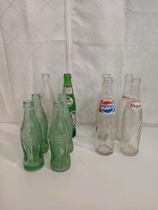 (4) Vintage Pepsi Glass Bottle (6) Vintage Coca-Cola Glass Bottles