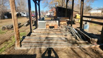 (4) Piles of Assorted Lumber And Doors