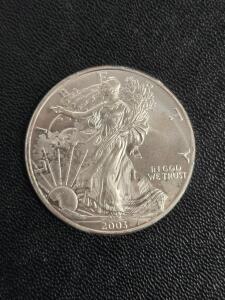 (1) 2003 - 1 oz American Silver Eagle .999 Fine Silver Dollar Uncirculated US Mint / +$70 Value!