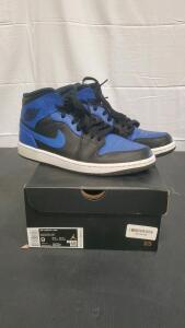 Nike Air Jordan 1 Mid "Hyper Royal" Sneakers Size 9