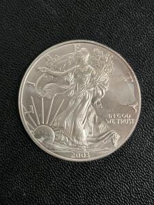 (1) 2003 - 1 oz American Silver Eagle .999 Fine Silver Dollar Uncirculated US Mint / +$70 Value!