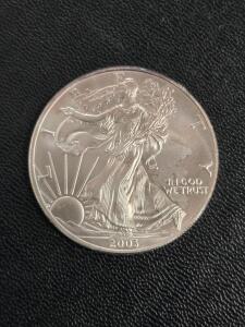 (1) 2003 - 1 oz American Silver Eagle .999 Fine Silver Dollar Uncirculated US Mint / +$70 Value!