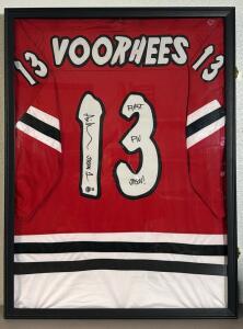 Ari Lehman Friday The 13th Signed Jersey With Inscription Beckett Authenticated, Framed, Serial: 3W150496