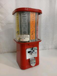 Vintage Oak Acorn 25 Cent Vending Machine Dispensing Horoscope Reading Books -7"L x7"W x17"H