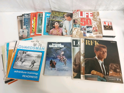 (1) Life 50 Year Anniversary Collector's Edition Magazine (1) Life 50 Year Anniversary Video Special (28) Vintage The National Guardsman Magazines & More