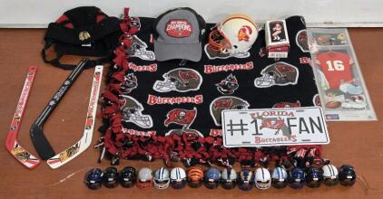 Assorted Buccaneers, NFL & NHL Memorabilia & Home Decor