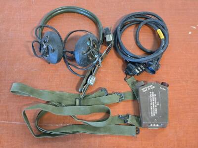 Vintage Military Headset H-63/U w/ Switchbox & Cable