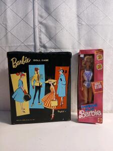 (1) Vintage 1990 Barbie Doll (1) Vintage 1961 Barbie Doll Case