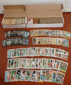 (Approx. 75+) 1981 Topps Football Cards Including John Jefferson, Ted Brown (Approx. 150+) 1987 Donruss Baseball Cards Including Joe Johnson, Bill Swift (Approx. 250+) 1987 Topps Baseball Cards Including Eddie Whitson, Ozzie Virgil