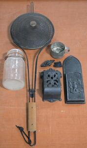Vintage Popcorn Fire Cooker, Vintage Wrought Iron Match Stick Holders/Items & More!