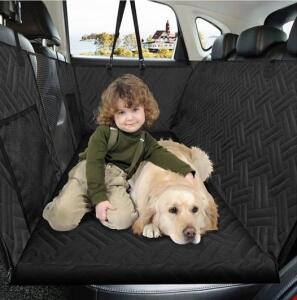 (2) Car Back Seat Protectors For All Dog Types, Waterproof W/ Hard Bottom, Fits Most Vehicles