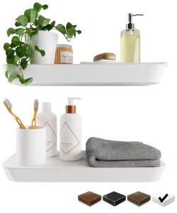 (2) Pcs 16&rdquo; Floating Shelves (White)