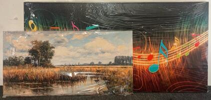 (2) Large Canvas Wall Art Prints