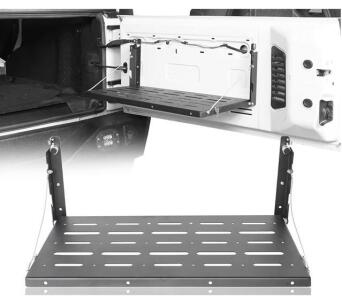 (2) Hooke Road JK Wrangler Tailgate Table Metal Storage Rack Foldable Cargo Shelf for 2007-2018 Jeep Wrangler JK & Unlimited