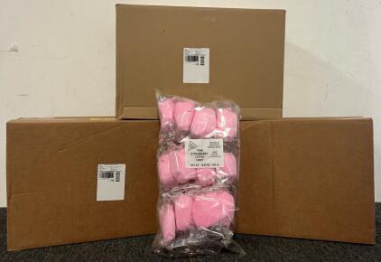 (3) 120 Pcs Boxes Of Strawberry Cotton Candy Snacks (360 Individual Packs Total)