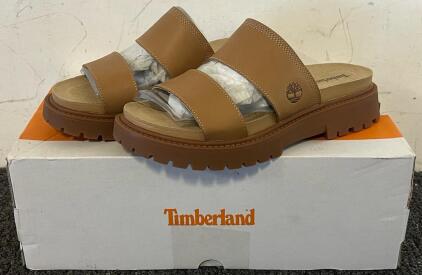 Timberland Clairemont Way Slide Sandals (Medium Beige Full Grain, Size 7.5)