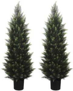 (2) 4Ft Life Like Faux Cedar Trees