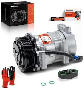 A-Premium A/C Compressor with Clutch Compatible with Kenworth & Peterbilt Models - C500, K270, K300, T170, T400, T800, W900, 320, 379, 385