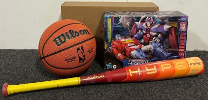 Children&rsquo;s Toys Including Transformers Legacy A Hero Is Born Set, Baseball Bat, Basketball (Size 5) & Learn To Juggle Toy Set