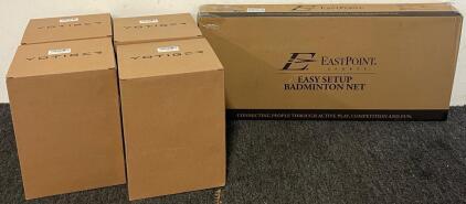 EastPoint Easy Setup Badminton Net Set & (4) Boxes Of 36 Count Pickleball Balls