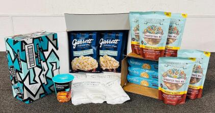 Ramen Noodles, Sea Salt, Cookies, Trail Mix and Popcorn
