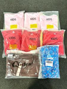 Boys and Girls Summer T-Shirts, Woman's Knee Length Golf Skorts, and Woman's Fall Sweater Dress