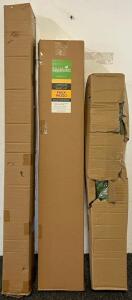 White Faux Wood Blinds (37&rdquo; Length), 4Ft Hand Railing & (2) Faux Fern Decorations