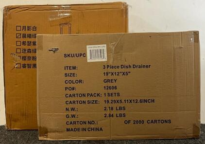 Folding Utility Cart W/ Wheels & 3 Piece Dish Drying Rack