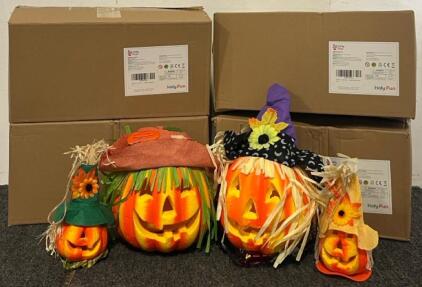 (4) Boxes Of 4 Pcs Light Up Pumpkin Decorations