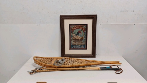 Vintage Snow Shoes and Snowshoe Ski Shop Framed Picture