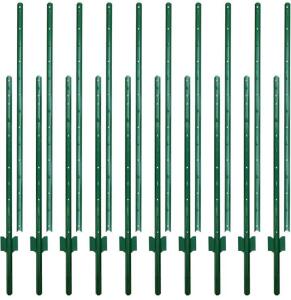 (10) Pcs 7FT Green Metal Fence Posts