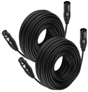 4 Pcs 25Ft Premium Balanced Microphone Cable W/ 3 Pin XLR Male To Female Balanced