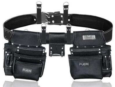 Fueri Heavy Duty Leather Multi Pouch Tool Belt