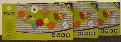 (3) Crocodile Fidget Wall Games For Kids 36+ Months