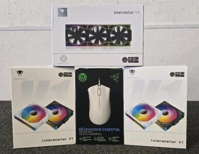 Computer Gaming Kit- Razer Deathadder Mouse, (2) Jungle Leopard Interstellar V1 Fans, Junle Leopard Interstellar V3 Fan