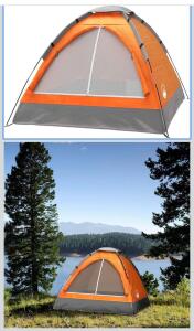 (2) 2-Person Camping Tents With Rain Fly and Carrying Bag - Lightweight Outdoor Tent