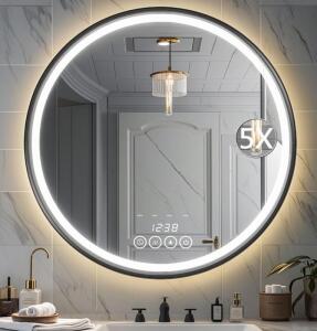 26&rdquo; Round Wall Mounted Mirror W/ LED Lights