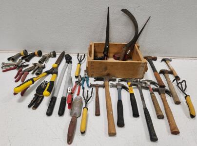 (30) Assorted Hammers, Shears, And Garden Tools