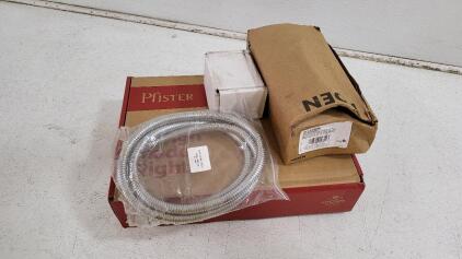 (1) Delta Faucet 60-inch Shower Hose, (1) Tenet<br/>1-Handle Tub & Shower Trim Kit, (1) Moen 90 Degree Shower Arm & Flange, & More