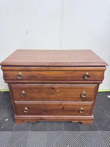 (1) 3 Drawer Wooden Dresser - 38&rdquo;x18.5&rdquo;x32&rdquo;