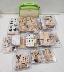 (1) Cuttlebug Die-Cutting And Embossing Machine (16) Assorted Stampin' Up! Rubber craft Stamps