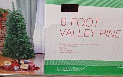 (1) 6' Valley Pine Artificial Christmas Tree