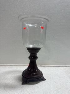 (1) Vintage Glass Candle Holder