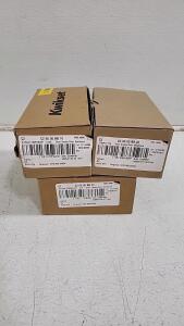 (1) Black Kwikest Lever Handle, (1) Black Kwikest Knob Handle, & (1) Black Schlage Knob Handle