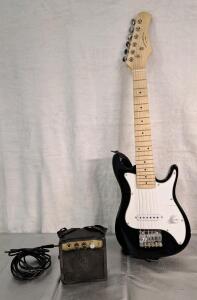 (1) Best Choice Products 30-Inch Electric Guitar Starter Kit W/ Mini Amplifier & Patch Cable, Black
